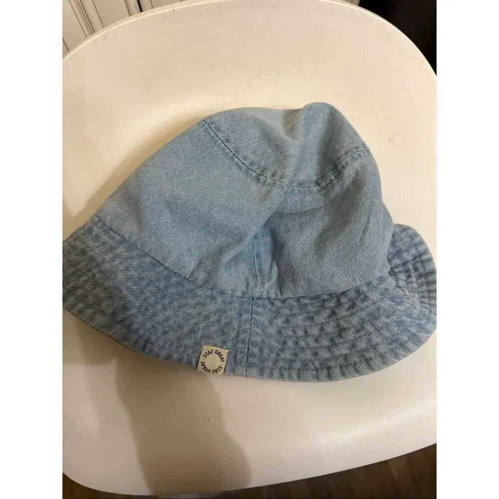Zara Kids Unisex Washed Denim Cotton Lightweight Summer Bucket Hat Blue